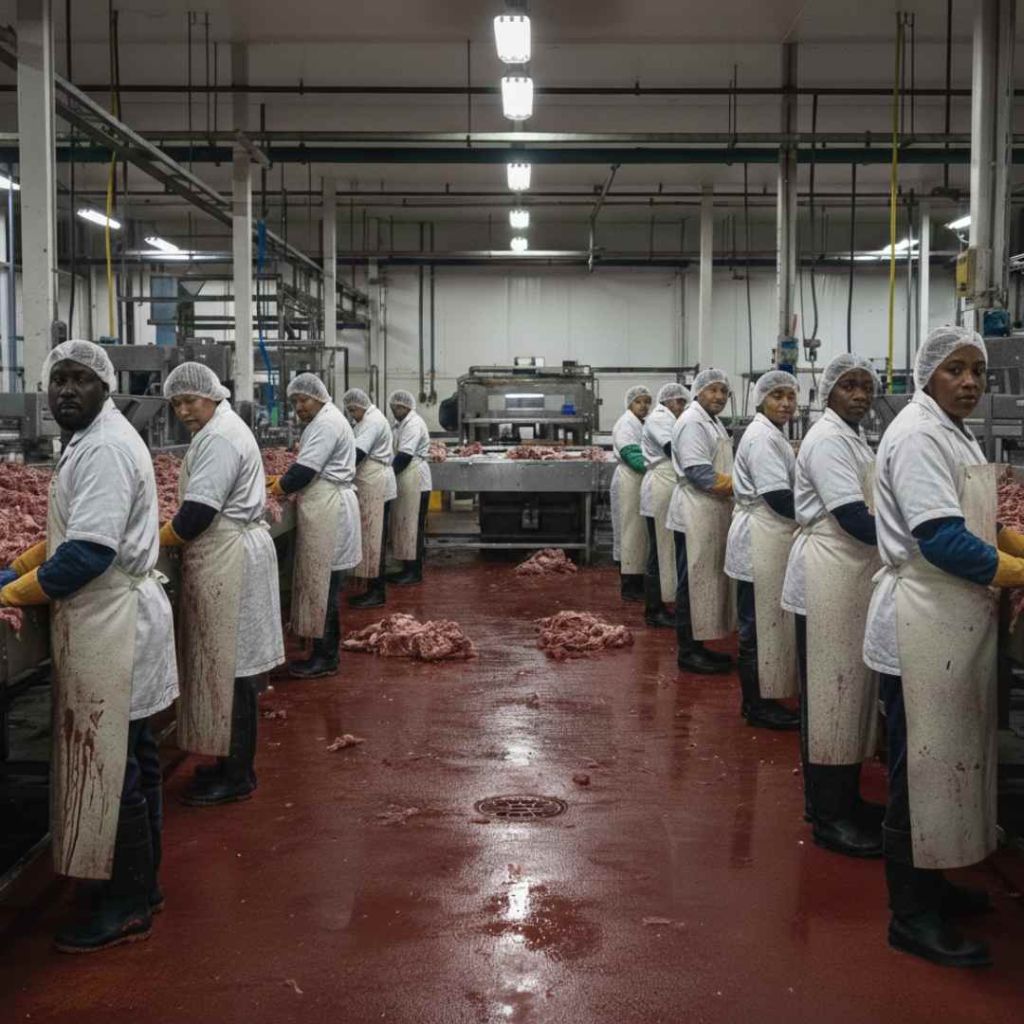 In this land of the free, abuse is woven into the foundations of numerous systems we have come to depend on. It is normalized, hidden behind metal walls and closed doors, and reinforced by oligarchic corporations that benefit from continued silence. It is because of this silence that the abuse largely goes unnoticed and unchallenged. Yet when brought to the surface, illuminated and exposed, this abuse is then repackaged by corporations to be a necessity rather than an immediate and ongoing crisis.